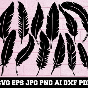 Feathers SVG - Feathers Silhouette - Boho Svg - Feathers Bundle SVG- Feathers Clipart- Feathers Cut File- Feathers Vector- Instant Download