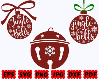 Jingle Bells SVG | Christmas Bells SVG for Cricut and Silhouette | Holiday Bell Cut Files | Commercial Use | Festive Sleigh Bell Designs