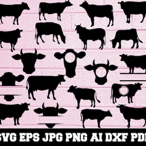 Cow SVG - Animal Svg - Cow Silhouette - SVG Cut Files - Cow Bundle SVG - Cow Clipart - Cow Cut File - Cow Vector - Instant Download
