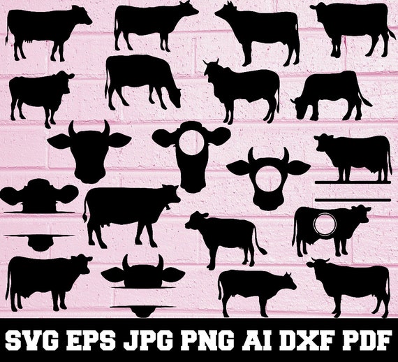 Download Cow Svg Animal Svg Cow Silhouette Svg Cut Files Cow Etsy