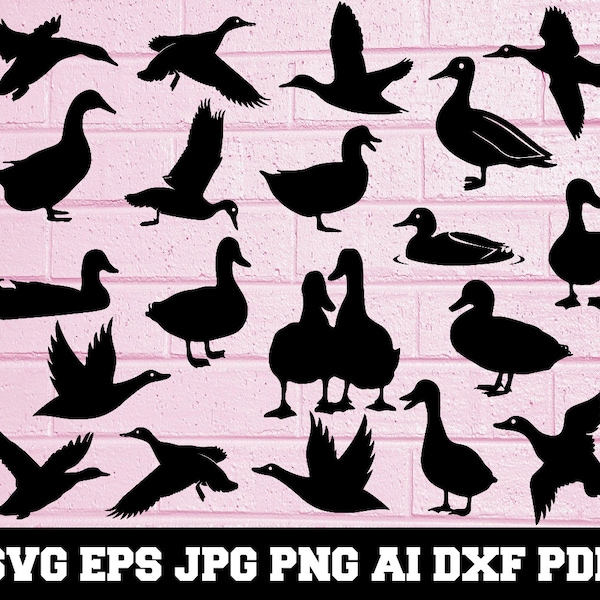 Duck SVG - Animal Svg - Duck Silhouette - SVG Cut Files - Duck Bundle SVG - Duck Clipart - Duck Cut File - Duck Vector - Instant Download