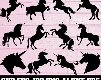 Unicorn SVG - Unicorn Silhouette - SVG Cut Files - Unicorn Bundle SVG - Unicorn Clipart- Unicorn Cut File- Unicorn Vector- Instant Download