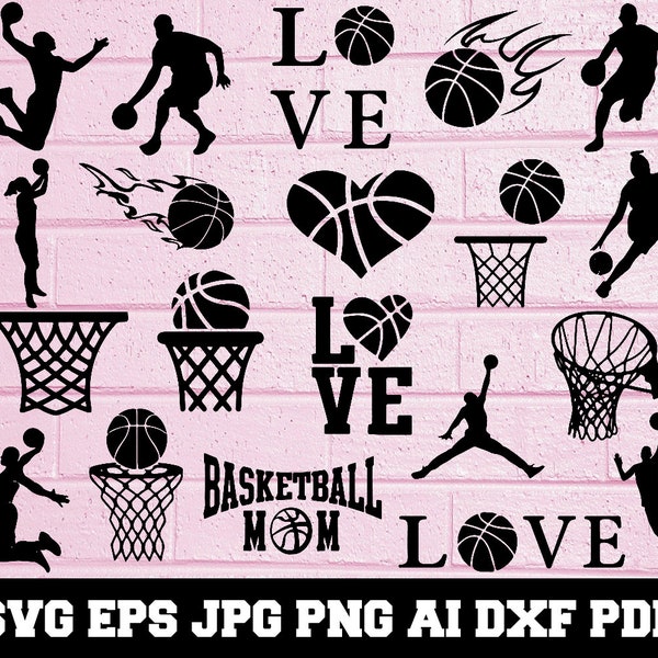 Basketball SVG - Basketball Silhouette - SVG Cut Files - Basketball Bundle SVG - Basketball Clipart- Basketball Cut File - Instant Download