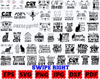 Cat SVG | Cat Mom SVG | Pet SVG | Animal Svg | Cat Lover Svg | Cut Files for Cricut & Silhouette | Svg Eps Dxf Png Jpg Pdf | Commercial Use