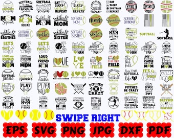 Softball SVG | Softball Mom SVG | Sports SVG | Quote | Saying | Cut Files for Cricut & Silhouette | Svg Eps Dxf Png Jpg | Commercial Use