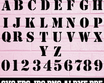 Stencil Font SVG - Stencil Cut File - Stencil Alphabet SVG - Stencil Letters SVG - Font Cut File - Stencil Monogram - Instant Download