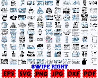 Bathroom SVG | Funny Bathroom SVG | Restroom SVG | Washroom Svg | Cut Files for Cricut & Silhouette | Svg Eps Dxf Png Jpg | Commercial Use