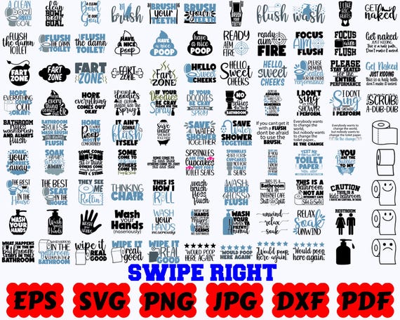 Bathroom SVG | Funny Bathroom SVG | Restroom SVG | Washroom Svg | Cut Files for Cricut & Silhouette | Svg Eps Dxf Png Jpg | Commercial Use