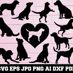 Svg Png 79 Labrador Silhouette Clip Art 18 Pieces Jpeg Instant Download Printable 7 Inches Golden Brown Black Dog Silhouette Clip Art Art Collectibles Trustalchemy Com
