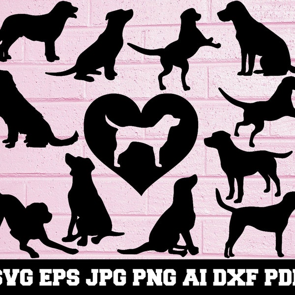 Labrador SVG - Labrador Silhouette - SVG Cut Files - Labrador Bundle SVG- Labrador Clipart- Labrador Cut File- Animal Svg- Instant Download