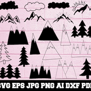Mountain and Forest SVG - Mountain SVG - Forest SVG - Mountain and Forest Silhouette - Mountain and Forest Cut File - Instant Download