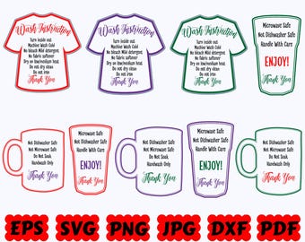 Care Card SVG | Care Instruction SVG | Washing Instructions SVG | Cut File for Cricut & Silhouette | Svg Eps Dxf Png Jpg Pdf |Commercial Use