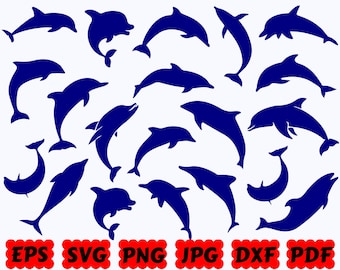 Dolphin SVG | Sea World SVG | Sea Animal SVG | Animal Svg | Cut Files for Cricut & Silhouette | Svg Eps Dxf Png Jpg Pdf | Commercial Use