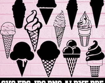 Ice Cream SVG - Ice Cream Silhouette - SVG Cut Files - Ice Cream Bundle SVG - Ice Cream Clipart - Ice Cream Cut File - Instant Download