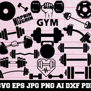 Barbell SVG - Barbell Silhouette - SVG Cut Files - Barbell Bundle SVG - Barbell Clipart - Barbell  Cut File - Gym Svg - Instant Download