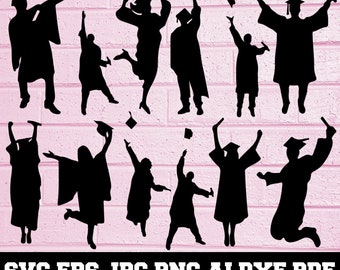 Graduate SVG - Graduate Silhouette - Graduation SVG - Graduate Bundle SVG - Graduate Clipart - Graduate Cut File - Téléchargement instantané