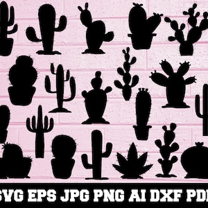 Cactus SVG - Cactus Silhouette - SVG Cut Files - Cactus Bundle SVG - Cactus Clipart - Cactus Cut File - Cactus Vector - Téléchargement instantané