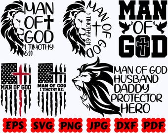 Man Of God SVG | God SVG | Jesus SVG | Christian Svg | Religious Svg | Cut Files for Cricut & Silhouette | Svg Eps Dxf Png Jpg Pdf