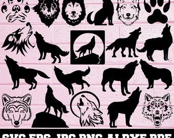 Wolf SVG - Animal SVG - Wolf Silhouette - SVG Cut Files - Wolf Bundle Svg - Wolf Clipart - Wolf Cut File - Wolf Vector - Instant Download