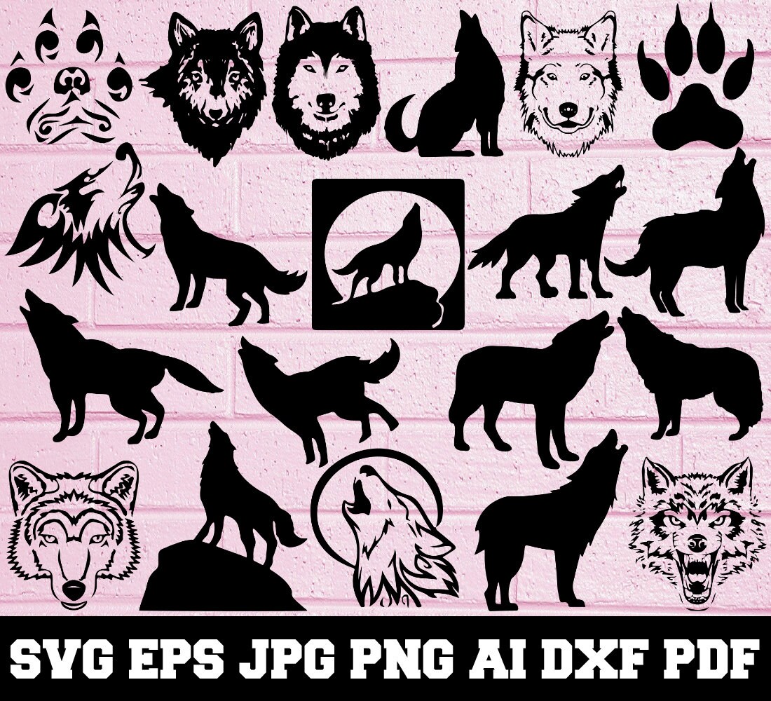 Download Wolf Svg Animal Svg Wolf Silhouette Svg Cut Files Wolf Etsy