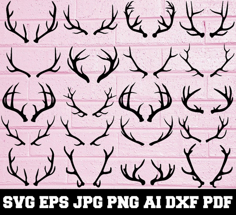 Download Deer Antler Clipart Deer Antler Silhouette Deer Antler Svg Deer Cut File Deer Antler Bundle Svg Svg Cut Files Instant Download Materials Craft Supplies Tools Leadcampus Org