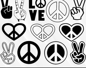 Peace Sign SVG - Peace SVG - Peace Sign Silhouette - Peace Sign Bundle SVG - Peace Sign Clipart - Peace Sign Cut File - Instant Download