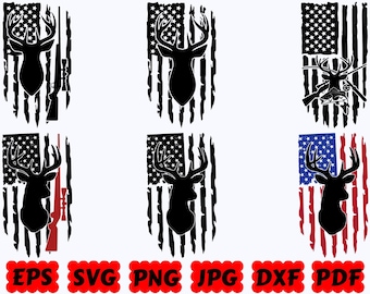 Deer Hunt Flag SVG | Hunting Flag SVG | Hunting SVG | Hunter Svg | Cut Files for Cricut & Silhouette | Svg Eps Dxf Png Jpg | Commercial Use