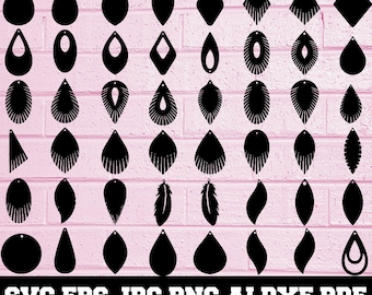 Teardrops SVG - Earrings SVG - Leather Earrings SVG - Teardrops Earrings Svg - Earrings Cut File - Teardrops Silhouette - Instant Download