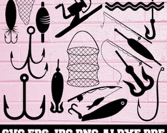 釣り SVG - 釣りのシルエット - SVG カット ファイル - 釣りバンドル SVG - 釣りのクリップアート - 釣りのカット ファイル - 釣りのベクター - 即時ダウンロード