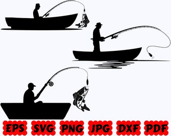 Fishing Boat SVG | Fishing SVG | Fisherman Svg | Boat Svg | Cut Files for Cricut & Silhouette | Svg Eps Dxf Png Jpg Pdf | Commercial Use