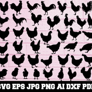 Chicken SVG - Chicken Silhouette - SVG Cut Files - Chicken Bundle SVG - Chicken Clipart - Chicken Cut File - Animal Svg - Instant Download