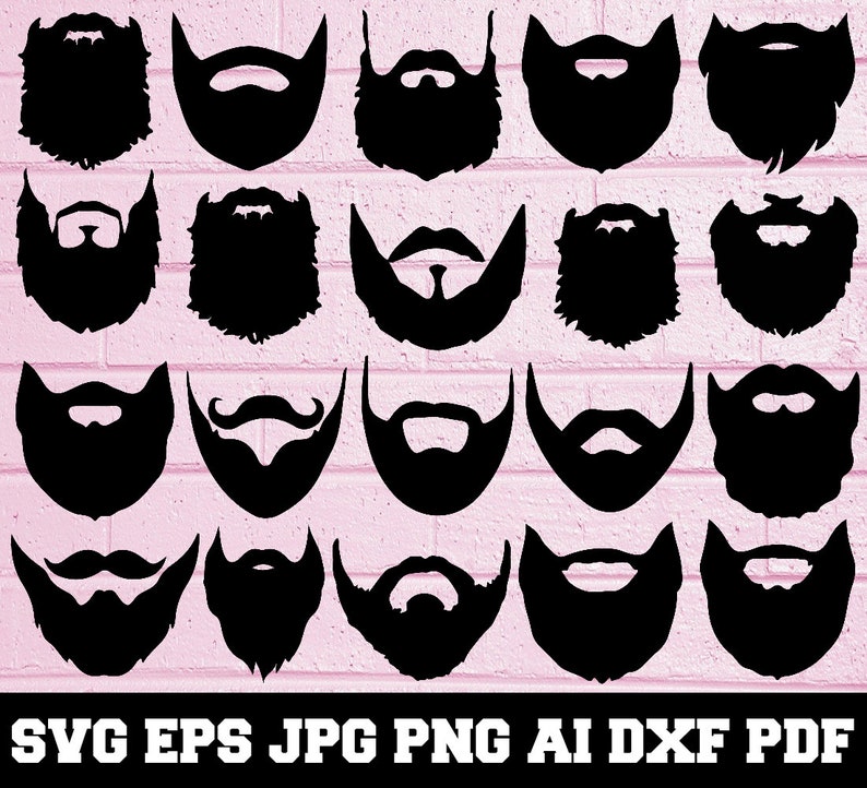 Download Beard SVG Men Svg Beard Silhouette SVG Cut Files Beard | Etsy