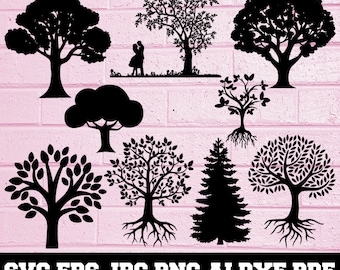 Tree SVG - Bosque SVG - Silueta de árbol - Archivos de corte SVG - Paquete de árboles Svg - Imágenes prediseñadas de árbol - Archivo de corte de árbol - Vector de árbol - Descarga instantánea