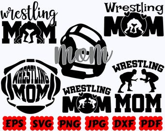 SVG de mamá luchadora / SVG de lucha libre / SVG deportivo / Archivos de corte para Cricut y Silhouette / SVG, EPS, DXF, PNG, JPG, PDF / Uso comercial