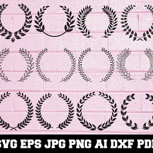 Laurel Wreath SVG - Wreath Silhouette - Vintage Laurel Wreath Svg - Laurel Wreath Clipart- Laurel Cut File- Laurel Vector- Instant Download