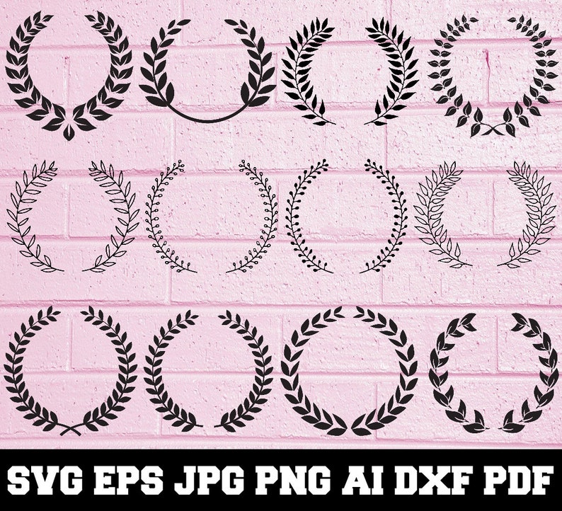 Download Laurel Wreath SVG Silueta de guijado Vintage Laurel Wreath | Etsy