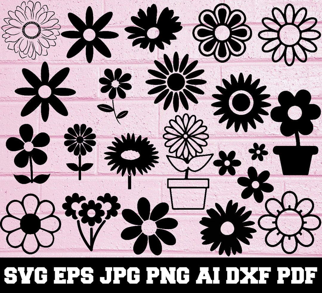 Daisy SVG Flower Svg Daisy Silhouette SVG Cut Files Daisy Bundle SVG ...