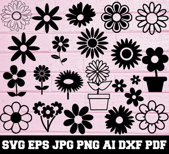 Daisy SVG - Flower Svg - Daisy Silhouette - SVG Cut Files - Daisy Bundle SVG- Daisy Clipart- Daisy Cut File- Daisy Vector- Instant Download