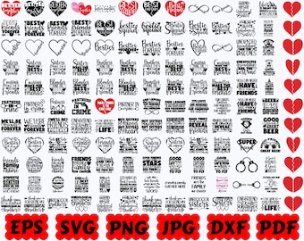 Friendship SVG | Best Friends SVG | Friends SVG | Besties Svg | Cut Files for Cricut & Silhouette | Svg Eps Dxf Png Jpg | Commercial Use