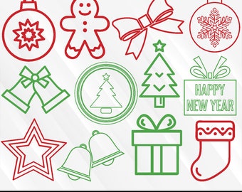 Christmas Elements SVG - SVG Cut Files - Christmas Elements Bundle SVG - Christmas Elements Clipart - Christmas Cut File - Instant Download
