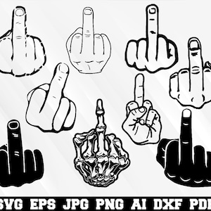 Middle Finger SVG - Middle Finger Silhouette - Middle Finger Bundle SVG - Middle Finger Clipart - Middle Finger Cut File - Instant Download