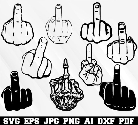 Mittelfinger-Svg, Handzeichen-Svg, Vektordatei für Cricut, Silhouette, Pdf  Png Eps Dxf, Aufkleber, Aufkleber, Vinyl, Pin - .de