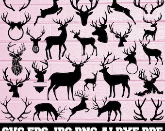 100 Deer SVG - Mega Bundle Deer SVG - Deer Bundle SVG - Deer Silhouette - Deer Cut File - Deer Clipart - Deer Antler Svg - Animal Cut File