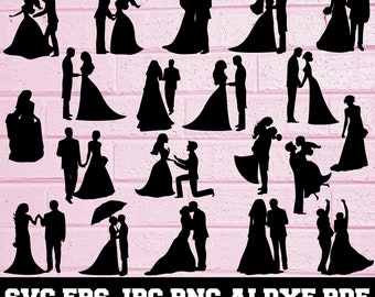 Newlyweds SVG - Newlyweds Silhouette - Newlyweds Bundle SVG - Newlyweds Clipart - Newlyweds Cut File - Couple Cut File - Instant Download