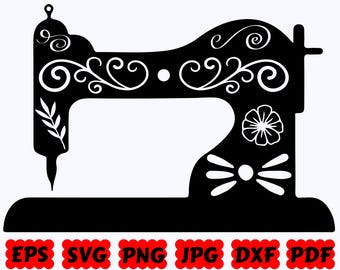 Sewing Machine SVG | Floral Sewing Machine SVG | Sewing SVG | Crafting Svg | Cut Files for Cricut & Silhouette | Svg Eps Dxf Png Jpg Pdf