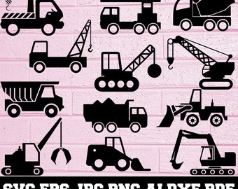 Construction Trucks SVG - Construction Trucks Silhouette - SVG Cut Files- Construction Trucks Bundle SVG- Trucks Cut File- Instant Download