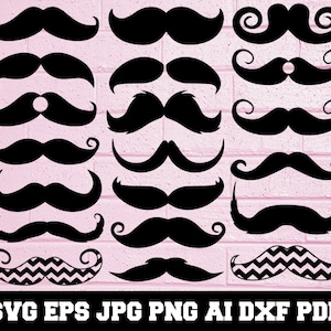 Mustache SVG - Mustache Silhouette - SVG Cut Files - Mustache Bundle SVG- Mustache Clipart- Mustache Cut File- Swoosh Svg- Instant Download