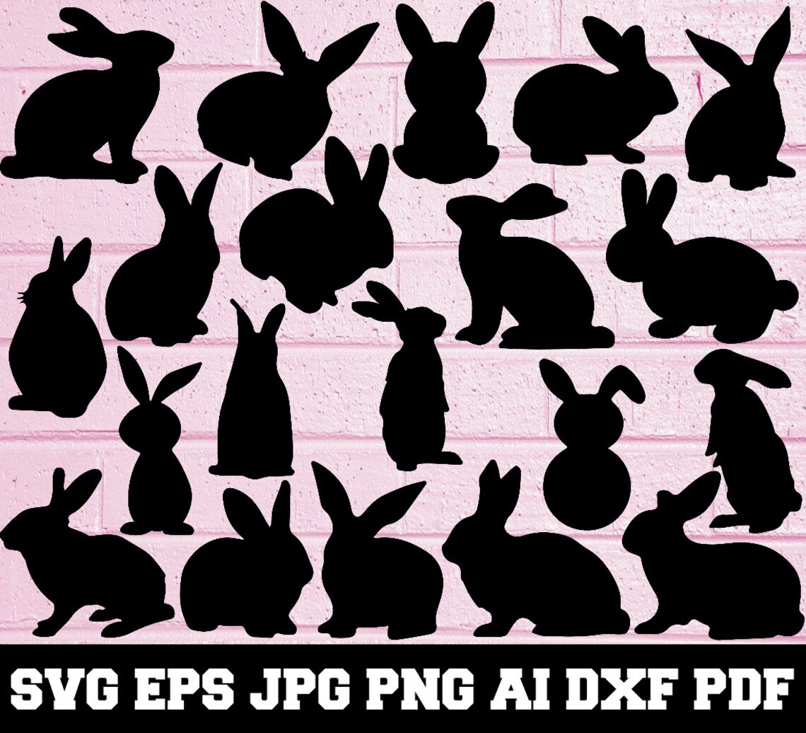 Rabbit SVG Rabbit Silhouette SVG Cut Files Rabbit Bundle | Etsy