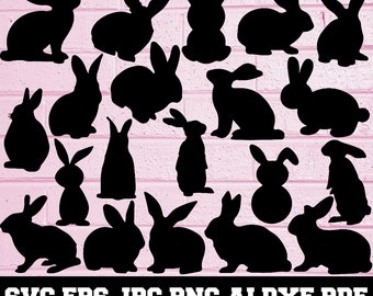 Rabbit SVG - Rabbit Silhouette - SVG Cut Files - Rabbit Bundle SVG - Rabbit Clipart - Rabbit Cut File - Rabbit Vector - Instant Download