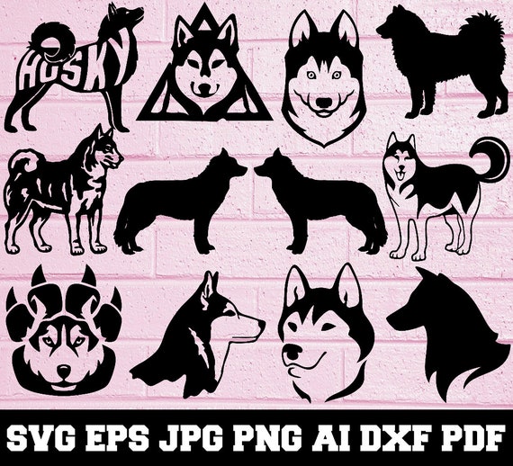 Husky Svg Animal Svg Husky Silhouette Svg Cut Files Etsy